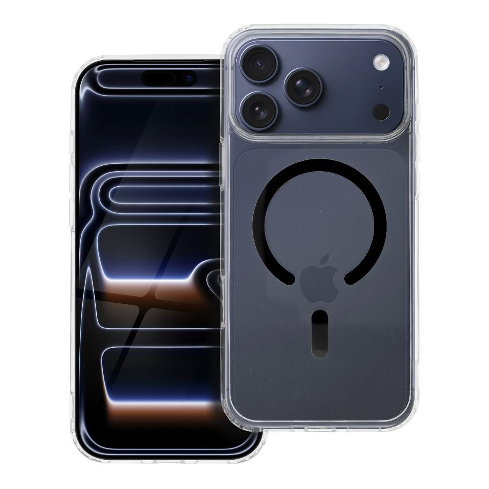 Husa pentru iPhone 17 Pro Max / 18 Pro Max (Low Camera Edge) Drop Glue Colorful Ring Mag Compatible cu Magsafe Negru