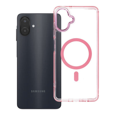 Husa Frame Transparent Hybrid Mag pentru Samsung A07 / A08 Compatible cu Magsafe Powder Roz
