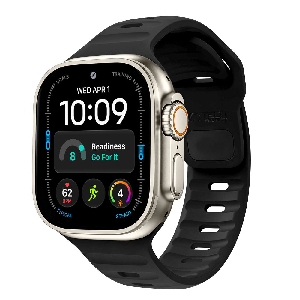 Husa Tech-protect Silicone Line Apple Watch 8 / 9 / 10 / 11 / 12 / SE / Ultra (44 / 45 / 46 / 49 Mm) Negru