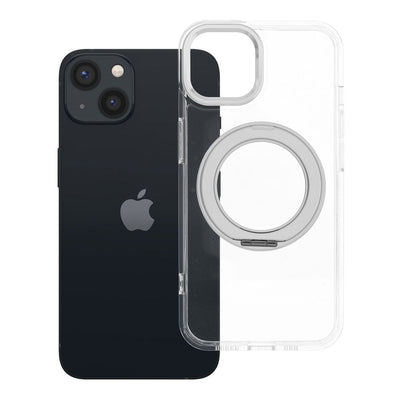 Husa pentru iPhone 13 Frame Circle Stand Compatible cu Magsafe Transparent