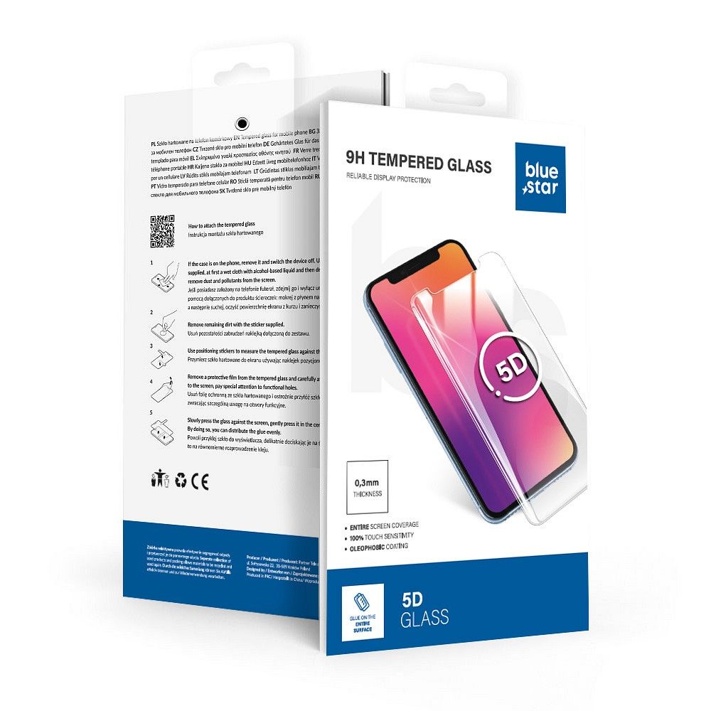 Folie Albastru Star sticla To iPhone 17 PRO / 18 PRO (Full Glue) 5D Negru