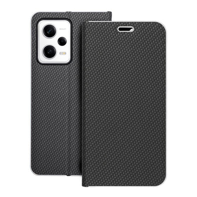 Husa Luna Book Carbon Flip pentru Xiaomi Redmi Note 12 PRO 5G Negru