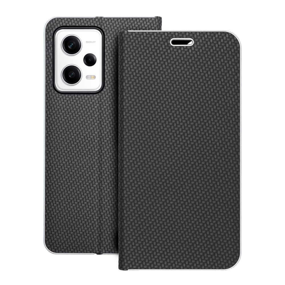 Husa Luna Book Carbon Flip pentru Xiaomi Redmi Note 12 PRO 5G Negru