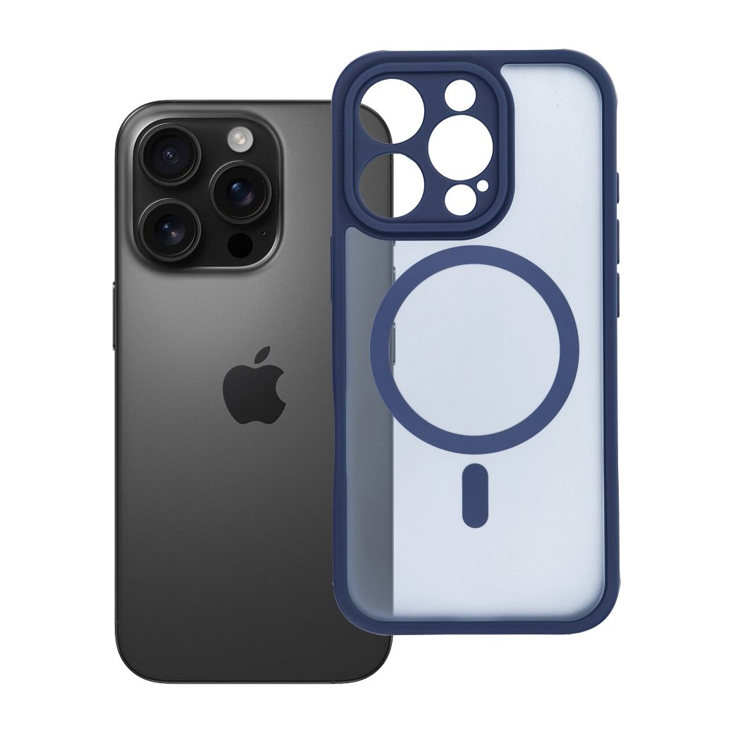 Husa Full mat Mag pentru iPhone 16 PRO Compatible cu Magsafe Albastru