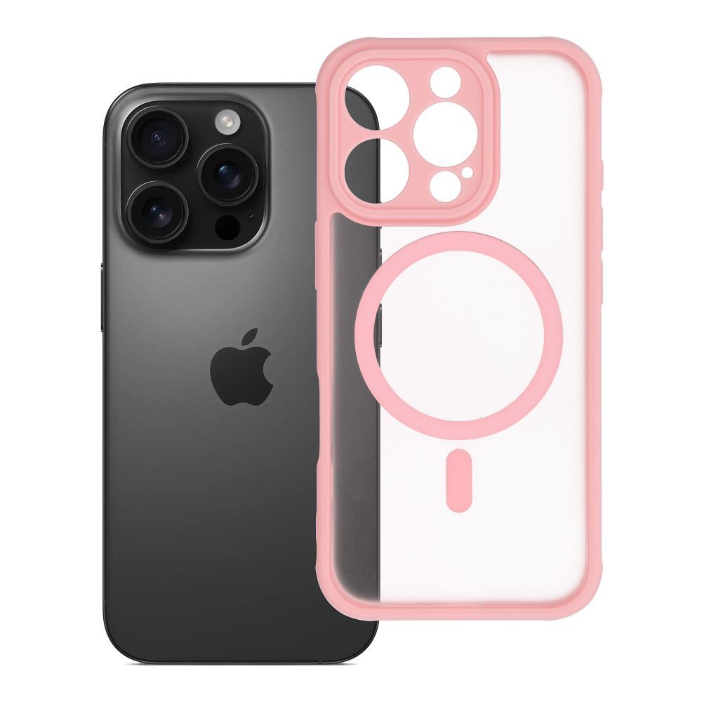 Husa Full mat Mag pentru iPhone 16 PRO Compatible cu Magsafe Roz deschis