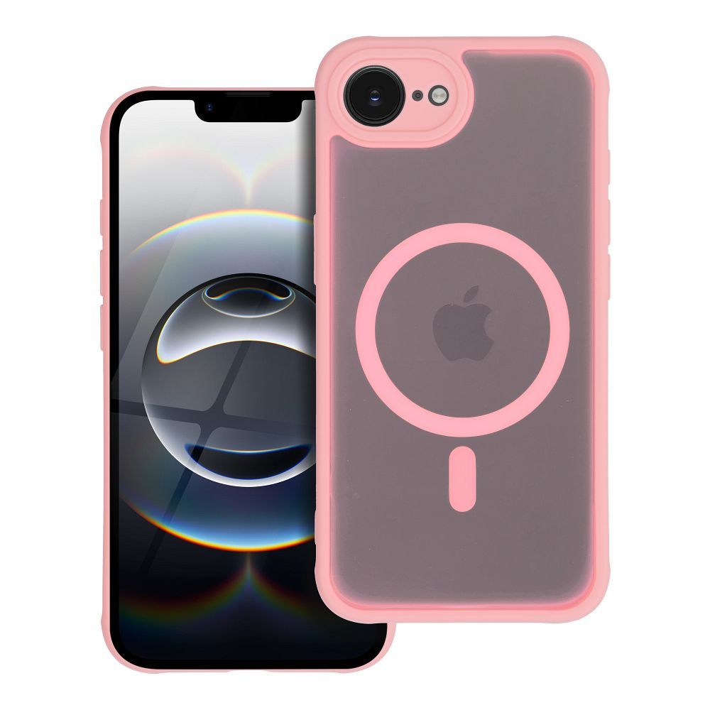 Husa Full mat Mag pentru iPhone 16e (SE 4 2025) / 17e Compatible cu Magsafe Roz deschis