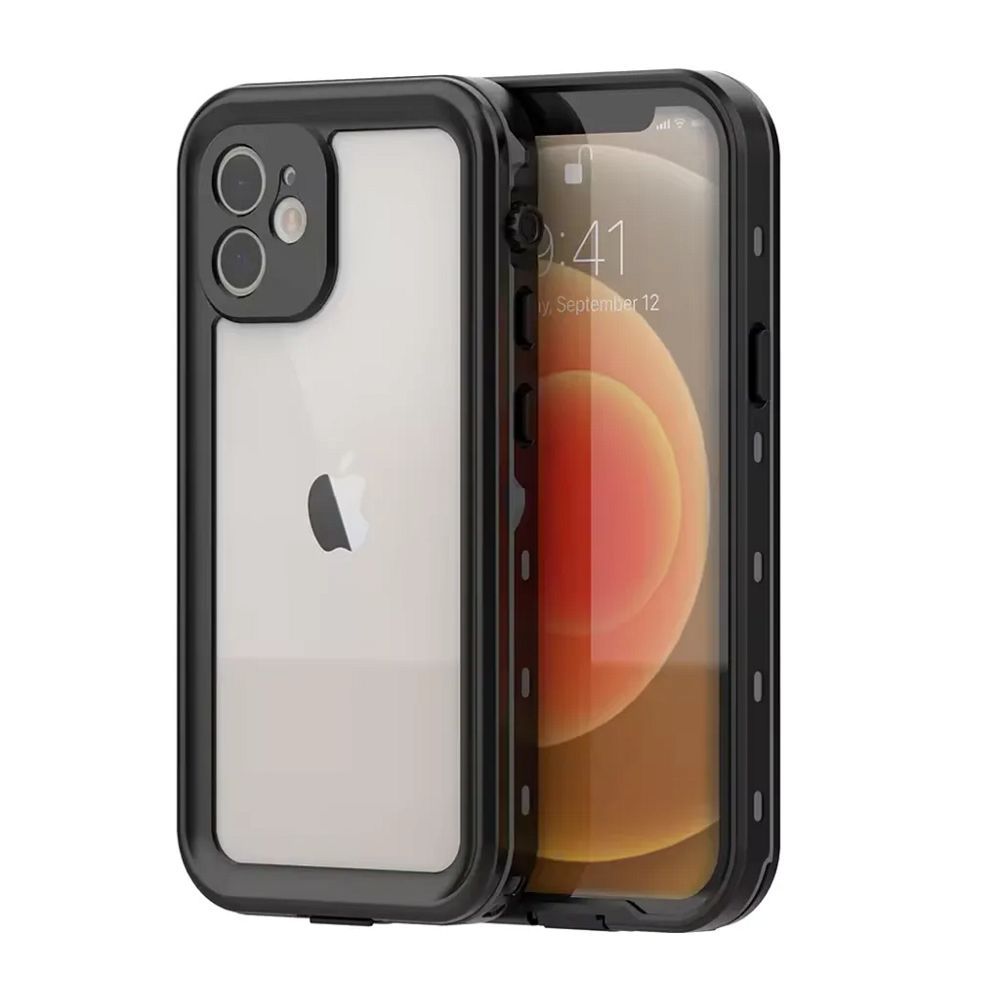 Husa Shellbox pentru iPhone 12 Waterproof DOT Negru