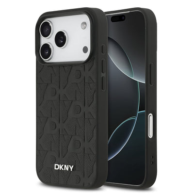 Husa Dkny piele sintetica Grid Pattern Magsafe pentru iPhone 17 Pro Negru