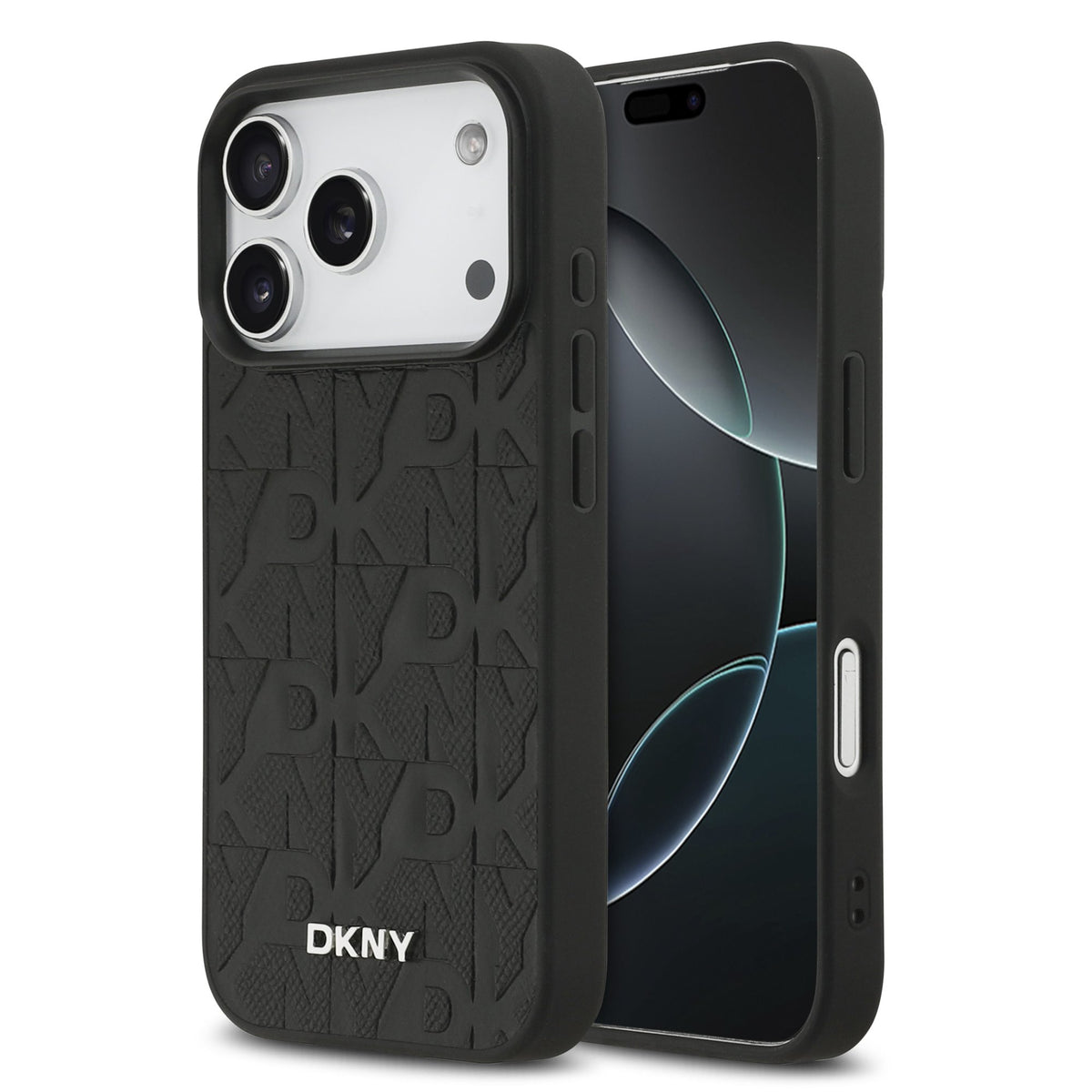 Husa Dkny piele sintetica Grid Pattern Magsafe pentru iPhone 17 Pro Negru