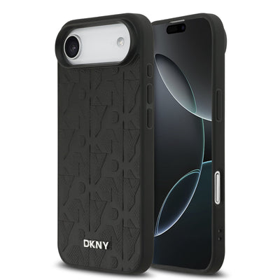 Husa Dkny piele sintetica Grid Pattern Magsafe pentru iPhone Air Negru