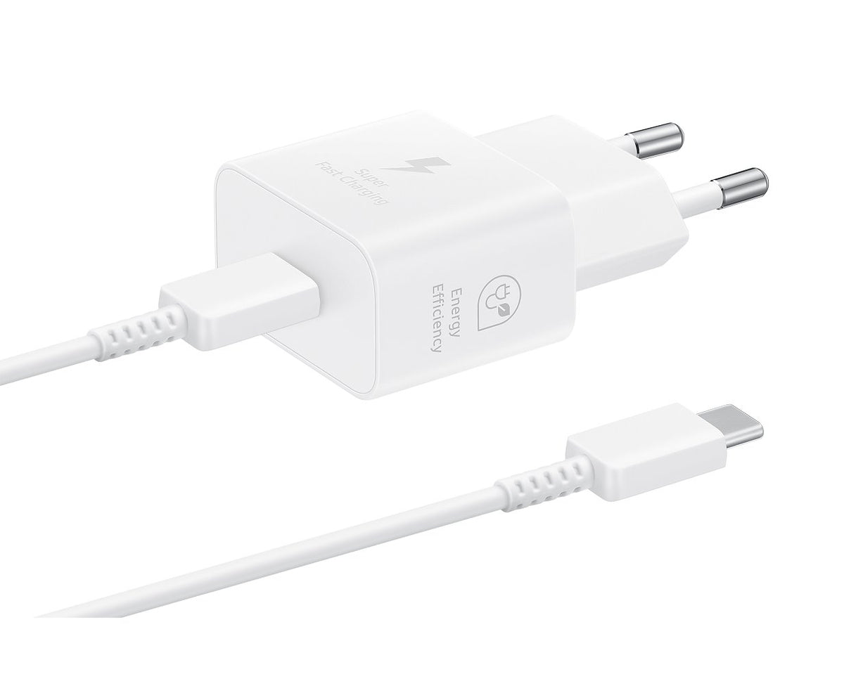 Cablu Ep-t2510ewe + Ep-dn980bwe Samsung Usb-c 25W Travel Incarcator + Usb-c Data Alb (OOB )