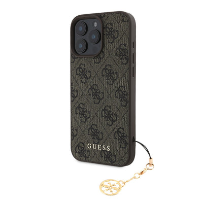 Husa Guess 4G Charm pentru iPhone 16 Pro Max Tone On Tone Maro