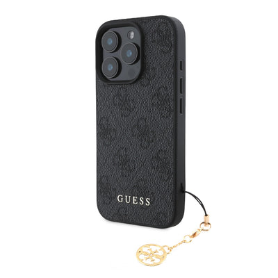 Husa Guess 4G Charm pentru iPhone 16 Pro Max Tone On Tone Gri