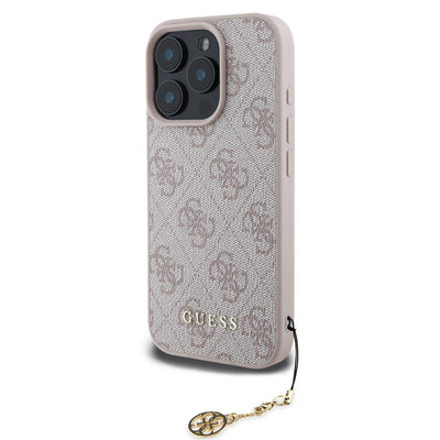 Husa Guess 4G Charm pentru iPhone 16 Pro Tone On Tone Roz