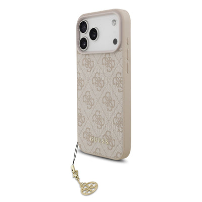 Husa Guess 4G Charm Magsafe pentru iPhone 17 Pro Max Tone On Tone Roz