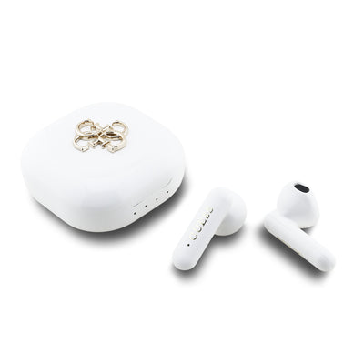 Casti Guess 4G Metal Logo TWS Wireless Alb