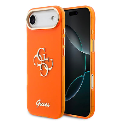 Husa Guess IML 4G Script Metal Logo pentru iPhone Air Portocaliu