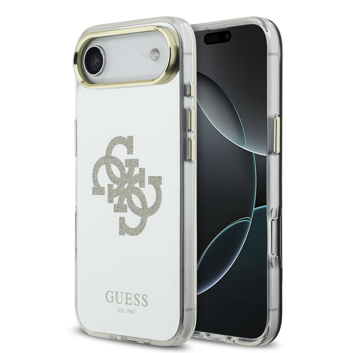 Husa Guess PC/TPU Mirror 4G Glitter Logo Magsafe pentru iPhone Air Auriu
