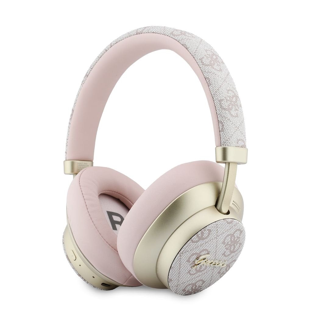 Casti Guess PU 4G Auriu Script Metal Logo ENC Wireless Roz