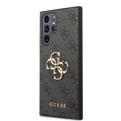 Husa Guess PU 4G Metal Logo pentru Samsung Galaxy S23 Ultra Gri