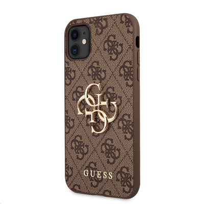 Husa Guess PU 4G Metal Logo pentru iPhone 11 Maro