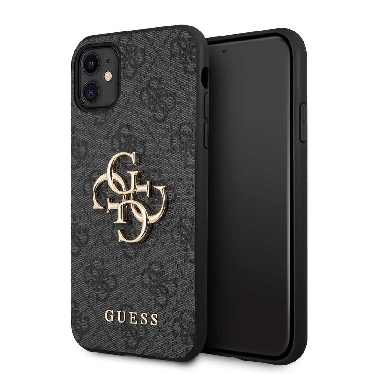 Husa Guess PU 4G Metal Logo pentru iPhone 11 Gri