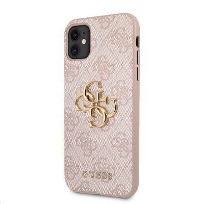 Husa Guess PU 4G Metal Logo pentru iPhone 11 Roz