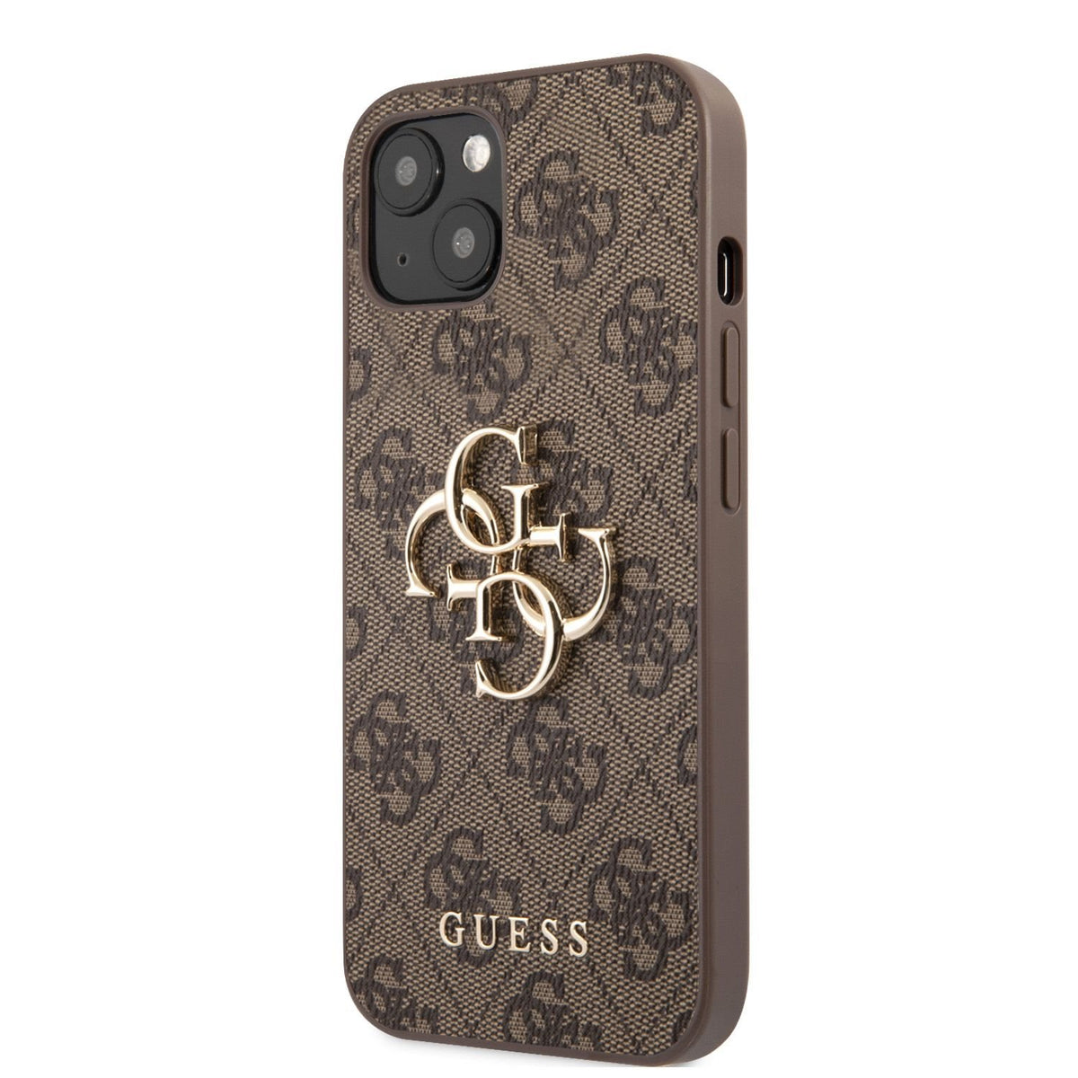 Husa Guess PU 4G Metal Logo pentru iPhone 13 Maro