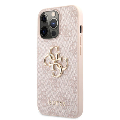 Husa Guess PU 4G Metal Logo pentru iPhone 13 Pro Roz