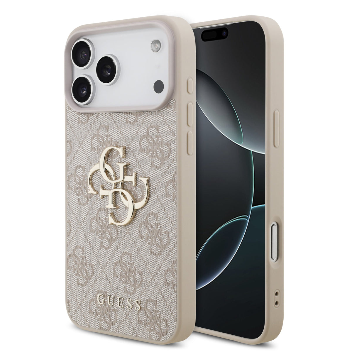 Husa Guess PU 4G Metal Logo pentru iPhone 17 Pro Max Roz
