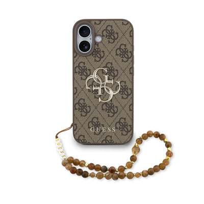 Husa Guess PU 4G Metal Logo Curea pentru iPhone 17 Maro