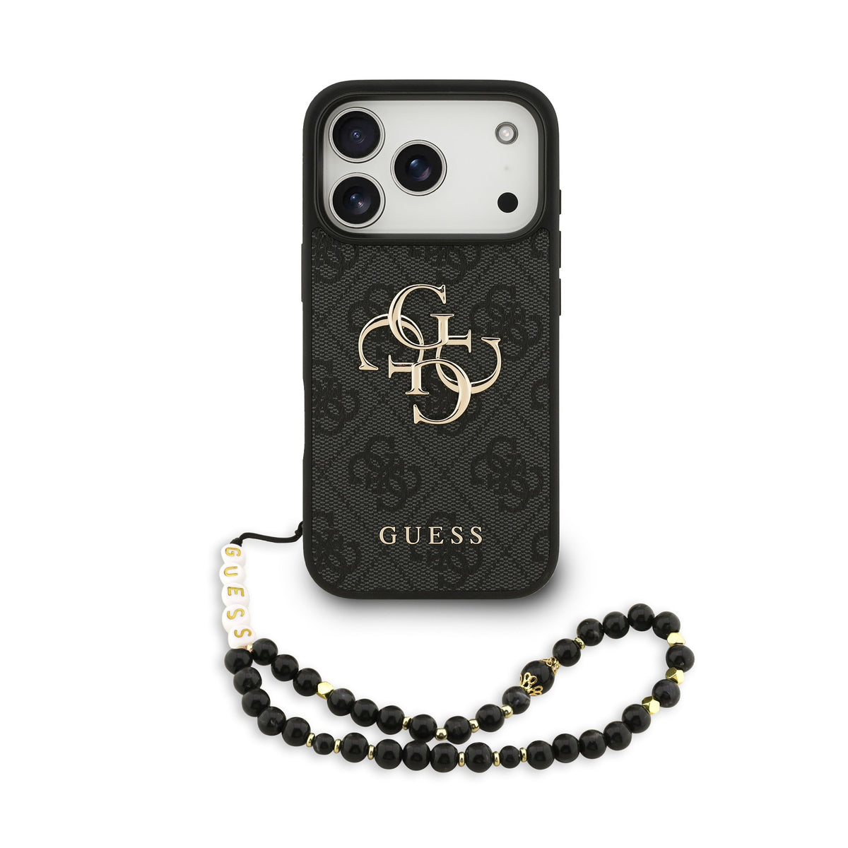 Husa Guess PU 4G Metal Logo Curea pentru iPhone 17 Pro Negru