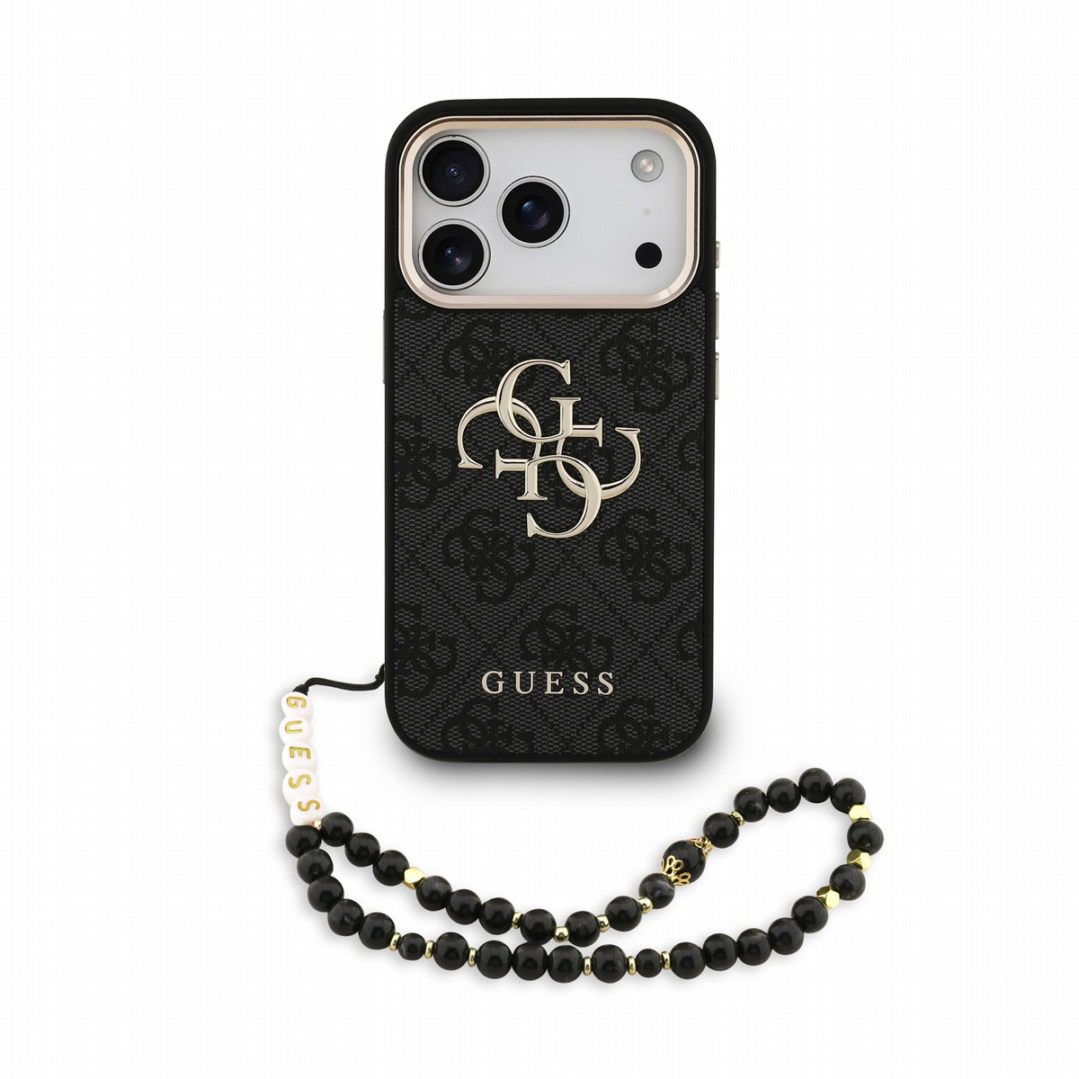 Husa Guess PU 4G Metal Logo Curea pentru iPhone 18 Pro Negru