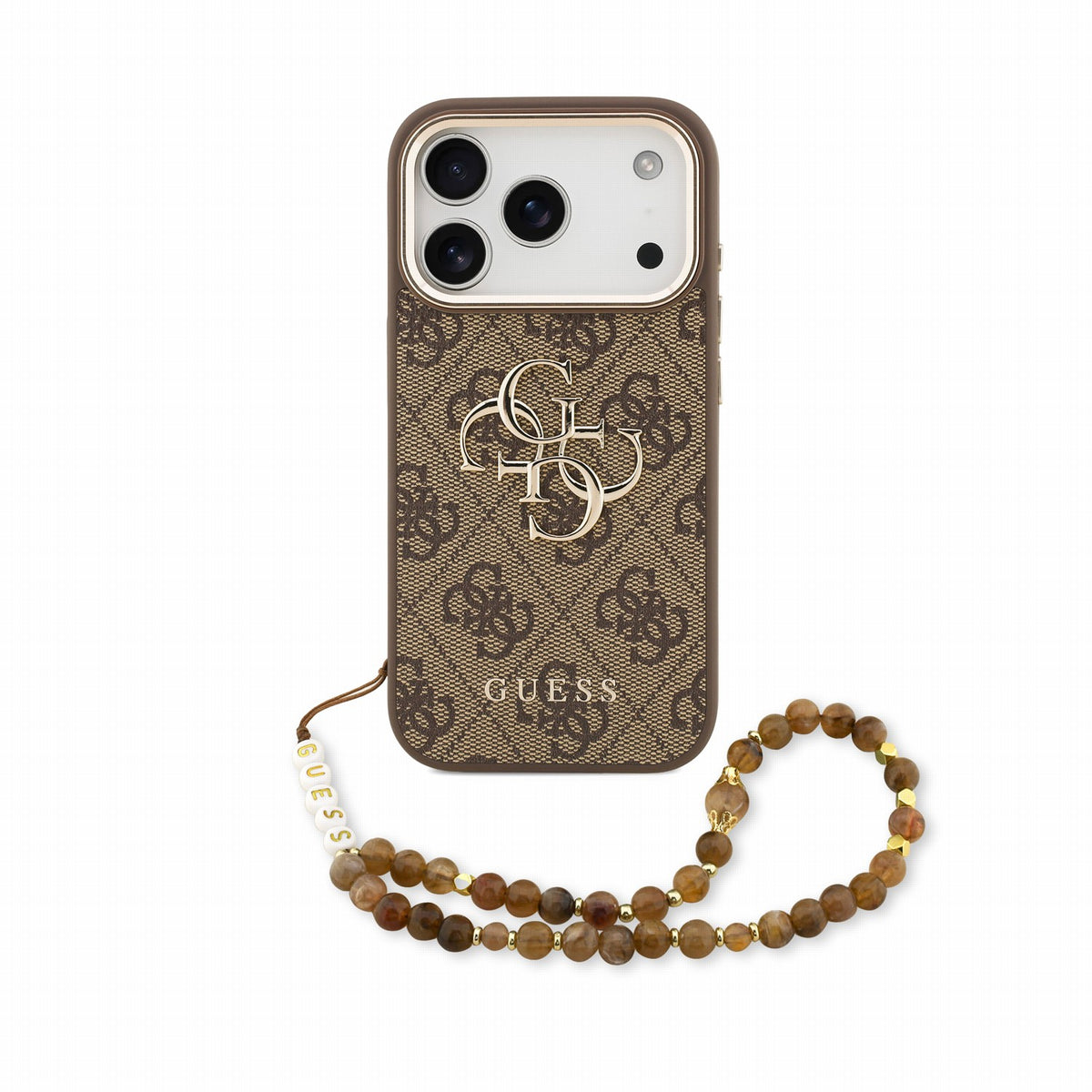 Husa Guess PU 4G Metal Logo Curea pentru iPhone 18 Pro Max Maro