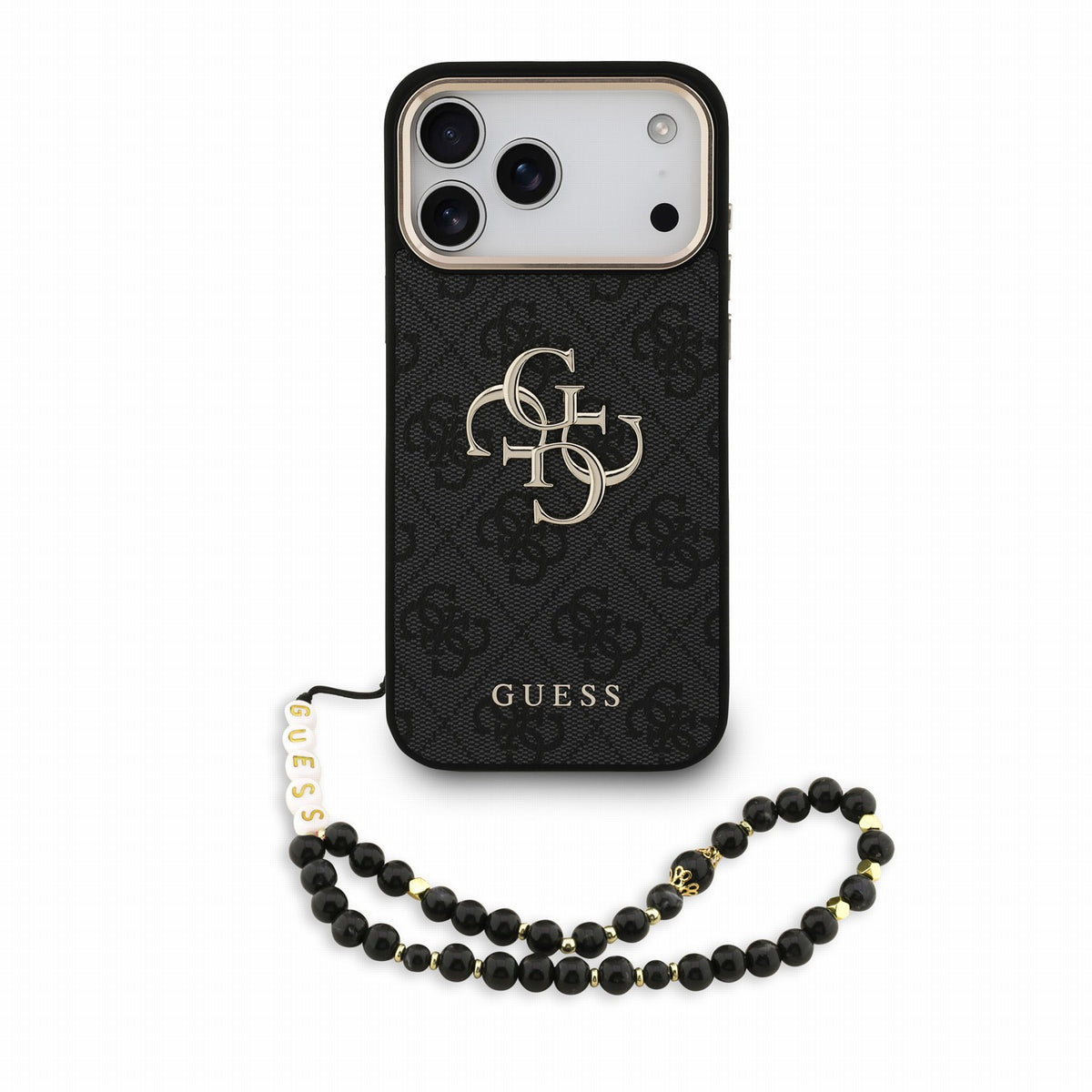 Husa Guess PU 4G Metal Logo Curea pentru iPhone 18 Pro Max Negru