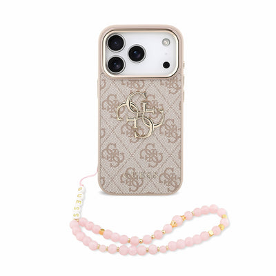 Husa Guess PU 4G Metal Logo Curea pentru iPhone 18 Pro Roz