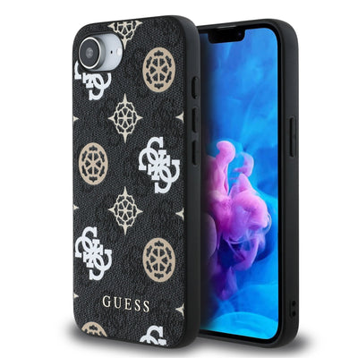 Husa Guess PU 4G Peony Magsafe pentru iPhone 16e/17e Negru