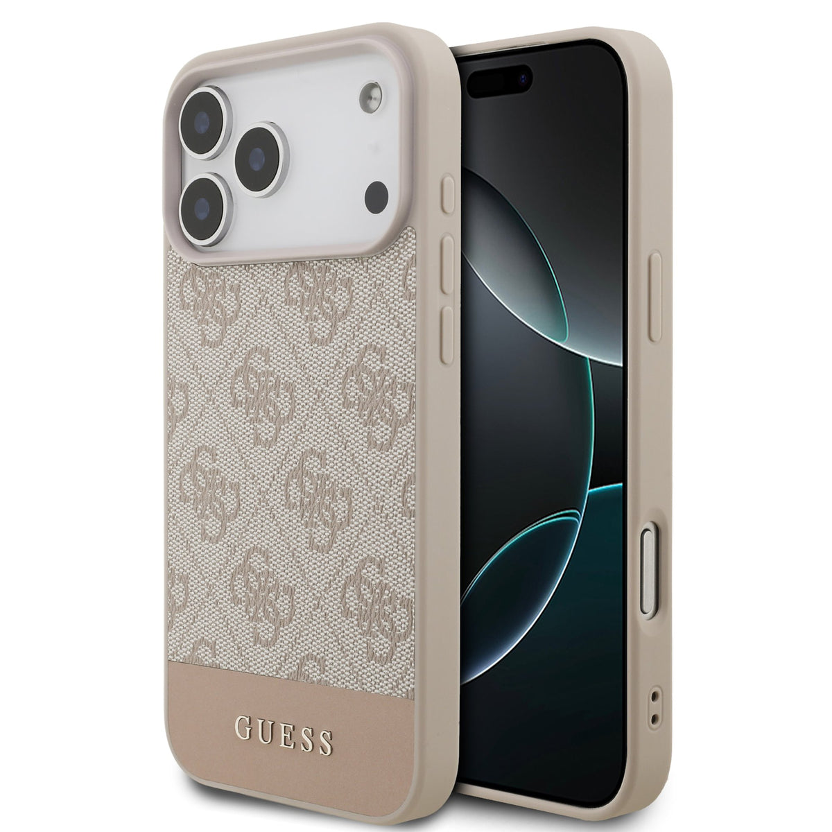 Husa Guess PU 4G Stripe pentru iPhone 17 Pro Max Roz