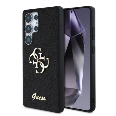 Husa Guess PU Fixed Glitter 4G Metal Logo pentru Samsung Galaxy S25 Ultra Negru