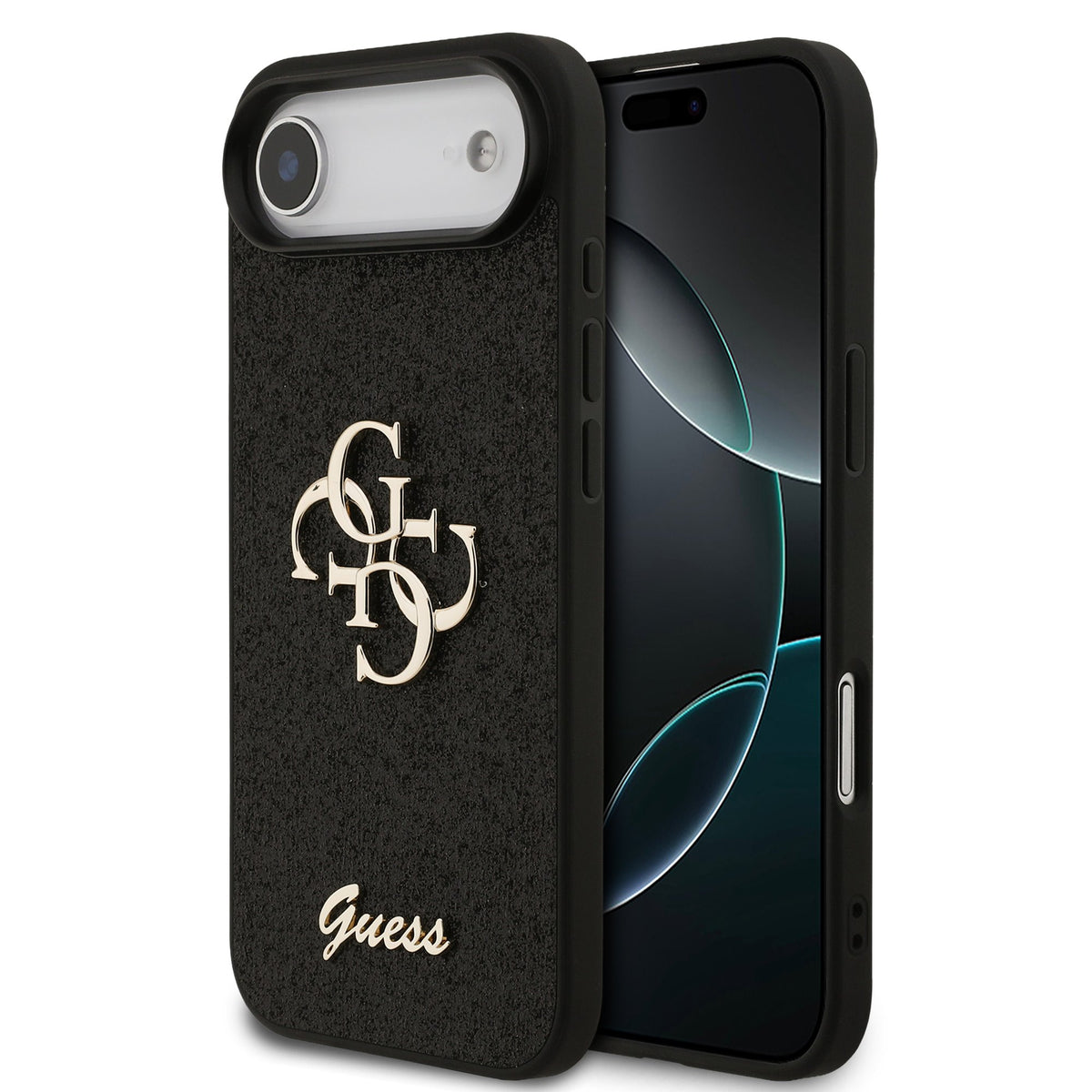 Husa Guess PU Fixed Glitter 4G Metal Logo pentru iPhone Air Negru
