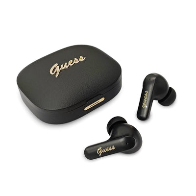 Casti Guess PU Metal Logo TWS Wireless Negru
