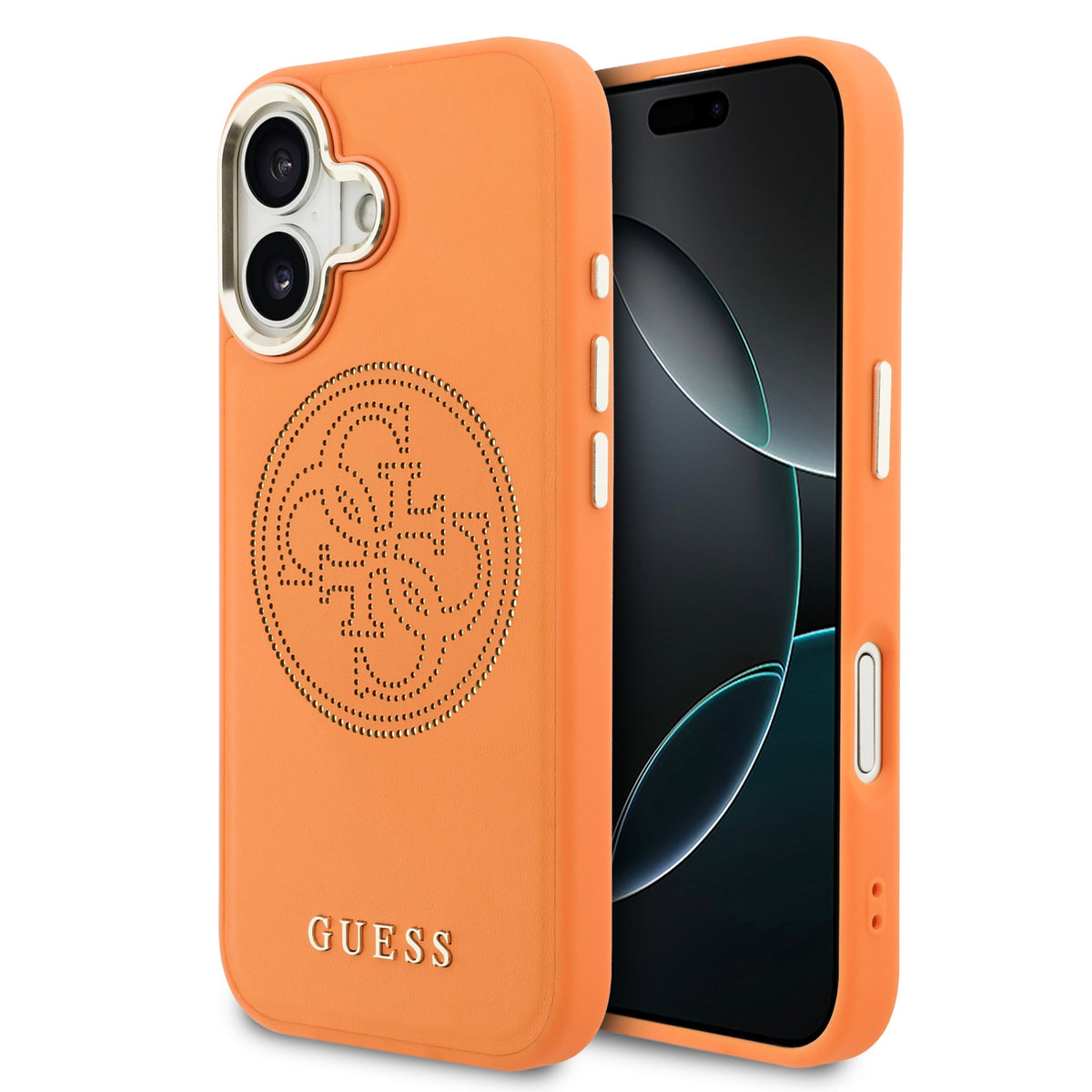 Husa Guess PU Perforated 4G Logo Magsafe pentru iPhone 17 Portocaliu