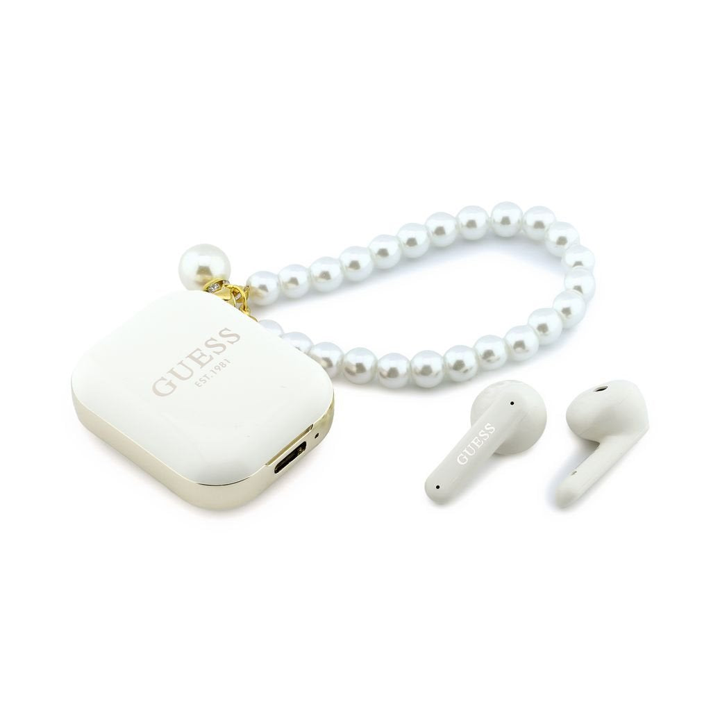 Casti Guess Pearl Curea TWS Wireless Alb