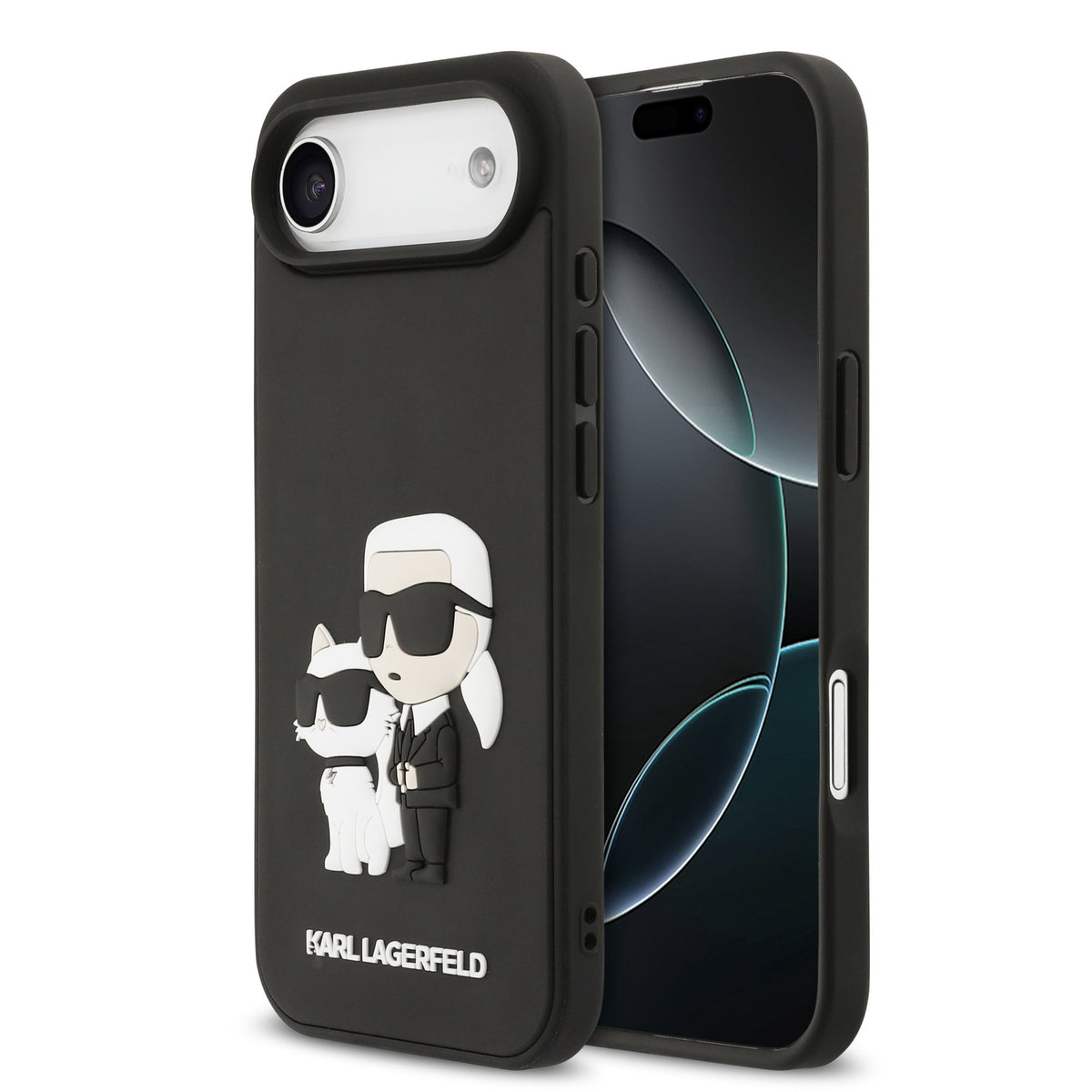 Husa Karl Lagerfeld 3D Rubber Karl si Choupette pentru iPhone Air Negru