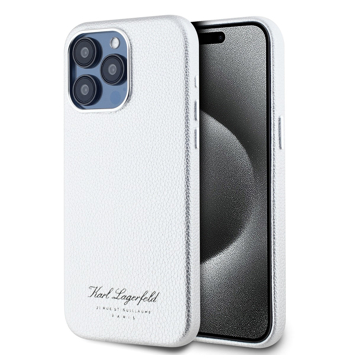 Husa Karl Lagerfeld Grained PU Hotel RSG pentru iPhone 15 Pro Max Gri
