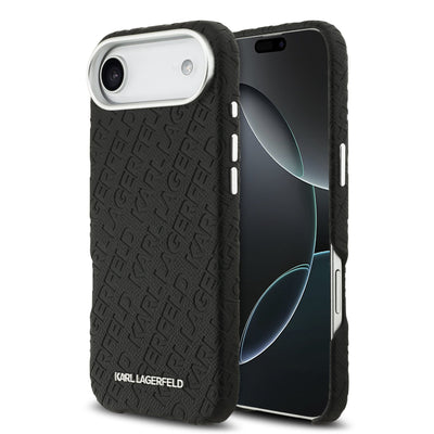 Husa Karl Lagerfeld Grained PU Repeated Logo Magsafe pentru iPhone Air Negru