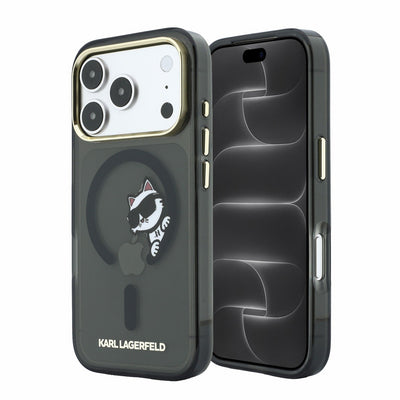 Husa Karl Lagerfeld IML Choupette Peekaboo Magsafe pentru iPhone 18 Pro Negru
