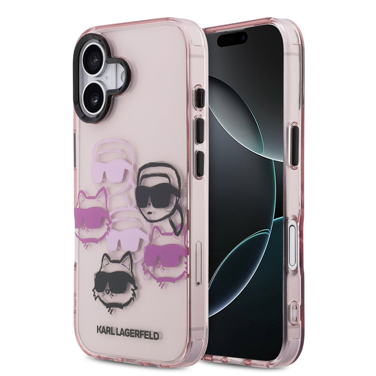 Husa Karl Lagerfeld IML Multi K&CH Heads pentru iPhone 17 Roz