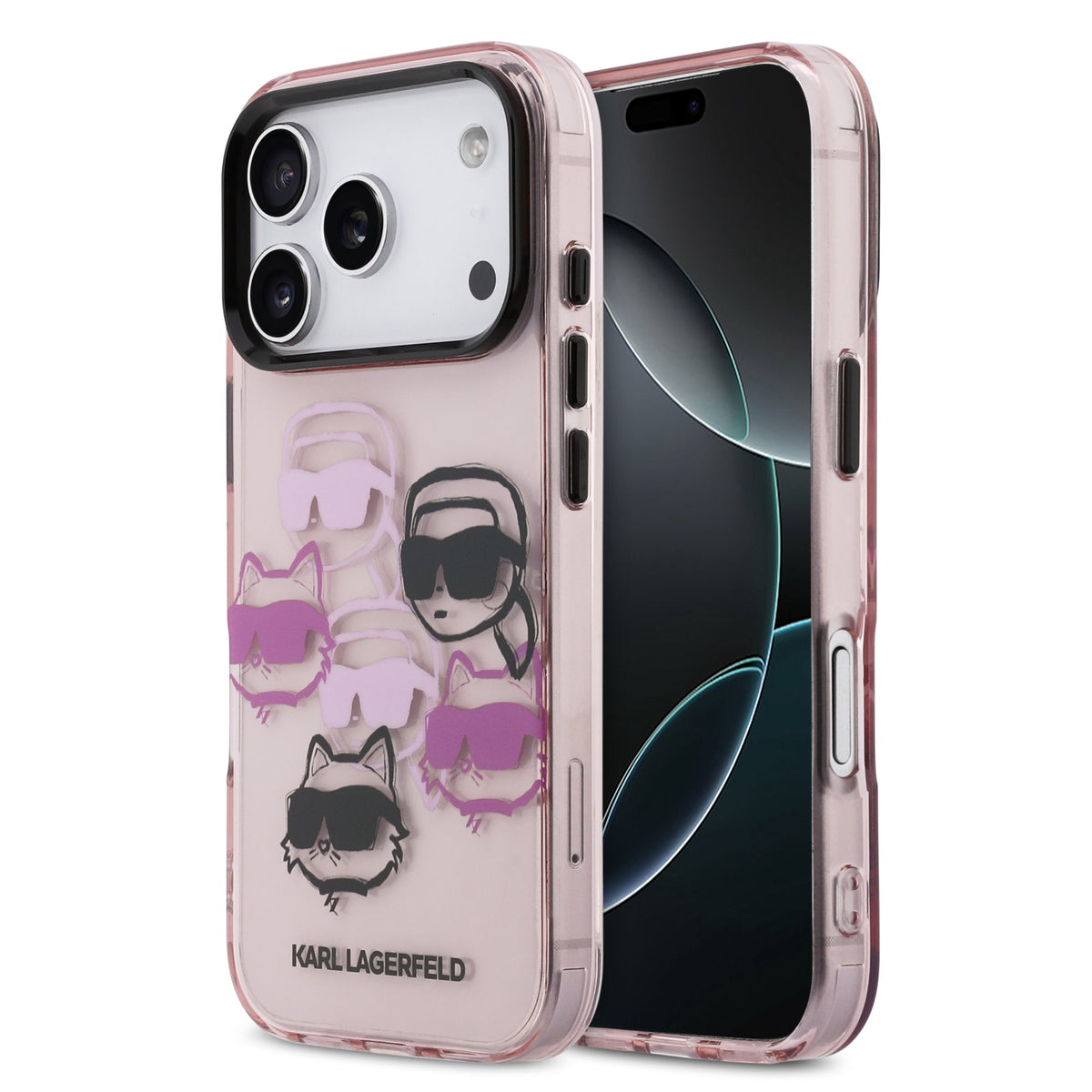 Husa Karl Lagerfeld IML Multi K&CH Heads pentru iPhone 17 Pro Roz