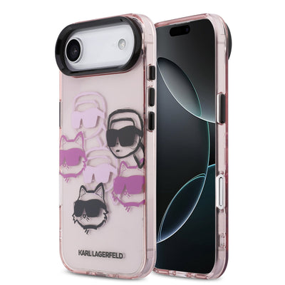 Husa Karl Lagerfeld IML Multi K&CH Heads pentru iPhone Air Roz